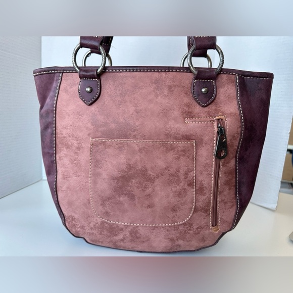 Montana West Studded Tooled Shoulder Bag Concealed purse - Picture 4 of 8